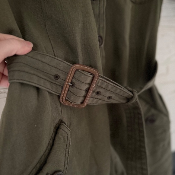 Reiss | Size 0 | Utility Short-Sleeve Belted Romper | Olive Green - Picture 9 of 11